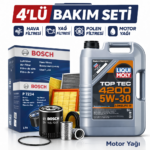 Bosch Citroen C2 1.6 Benzinli Liqui Moly 4200 Motor Yağı Filtre Seti (2003-2010) 4 Lü