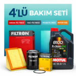 Filtron Mercedes GLA200 Benzin Motul X-Clean 5W-30 Motor Yağı Filtre Seti (2020-2023) 4 Lü