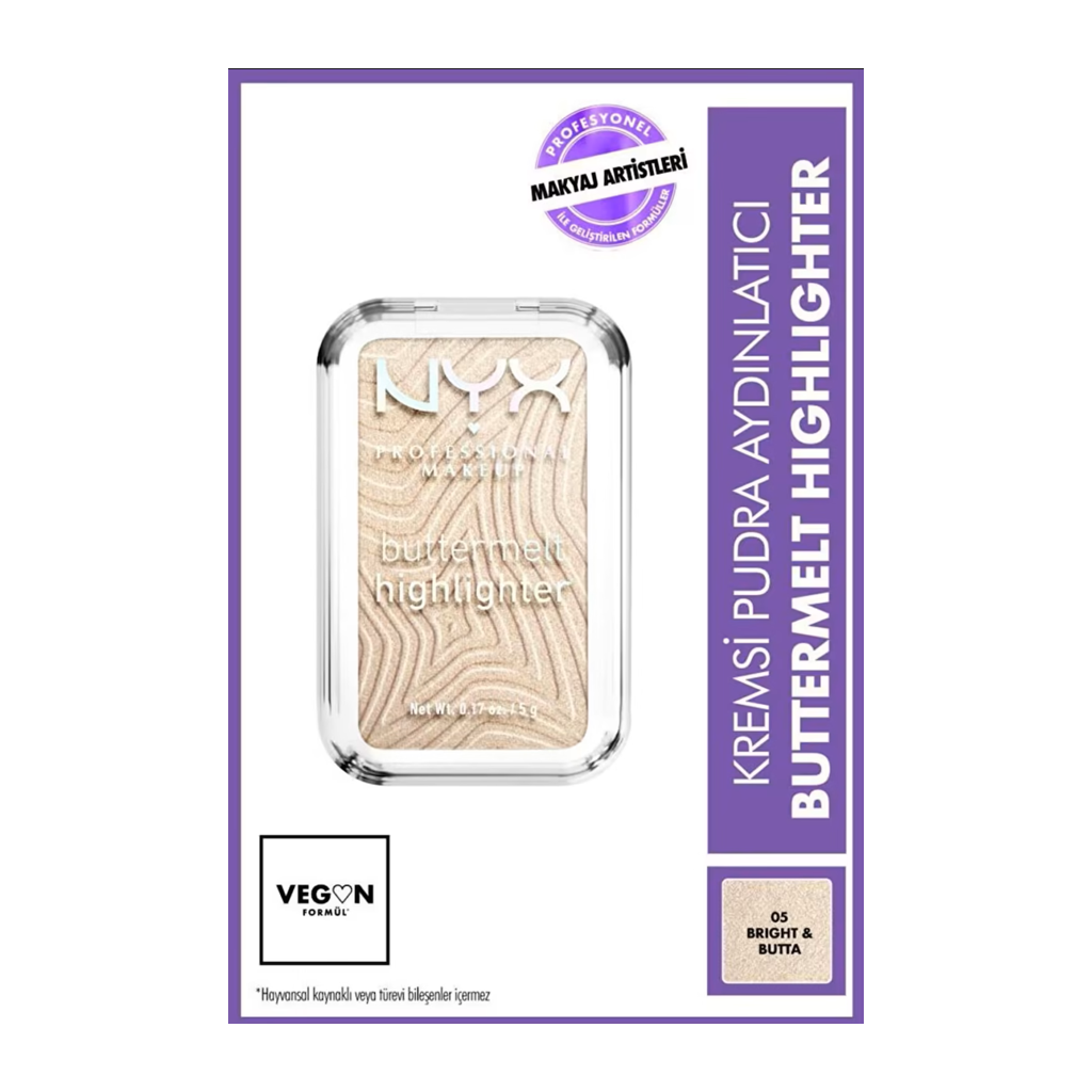 nyx_bright_butta_1024x1024 Buttermelt Highlighter Kremsi Pudra Aydınlatıcı - 05 Bright & Butta - Görsel 1