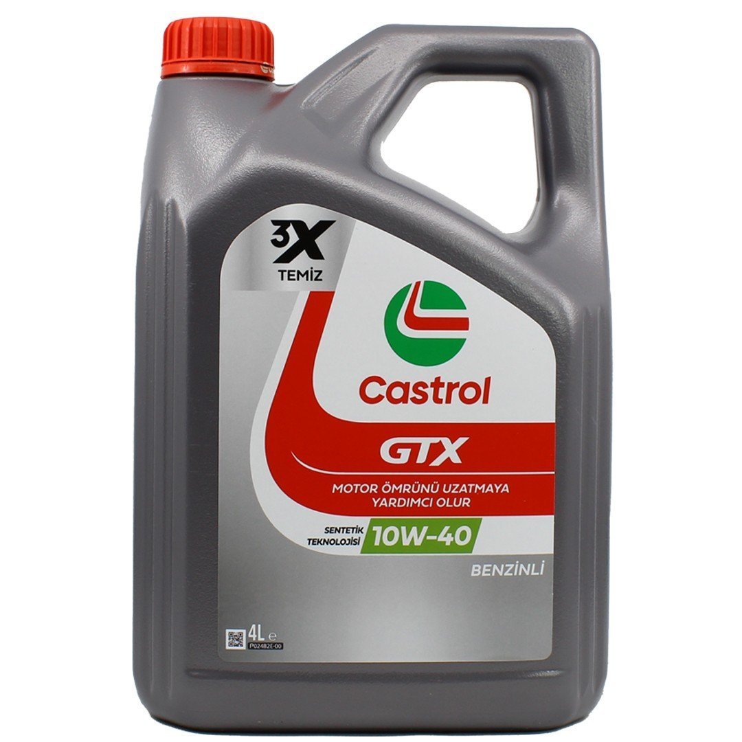 castrol-gtx-10w40-4lt.jpg Castrol GTX 10W-40 4 Litre - 2025 Üretim Yarı Sentetik Motor Yağı - Görsel 1